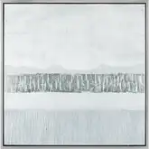 Weber Lake Framed Canvas Painting Wall Art in White & Silver