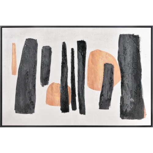 Wilkes Abstract Canvas Painting Wall Art in Multicolor & Black