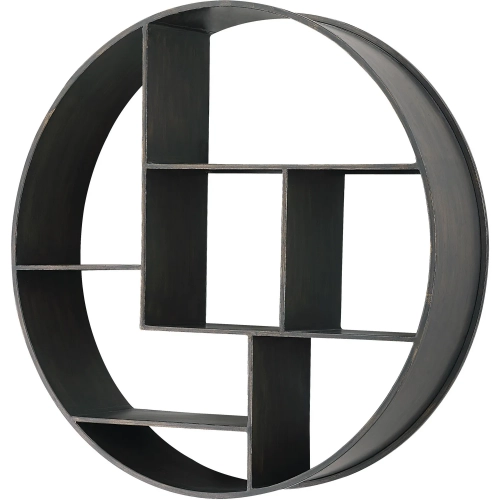 Stellar Round Wall Shelf in Graphite Metal