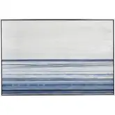 Plage Abstract Framed Canvas Painting Wall Art in Blue & White