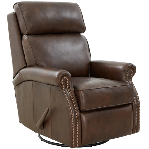 Crews Swivel Glider Recliner in Ashford Walnut Leather