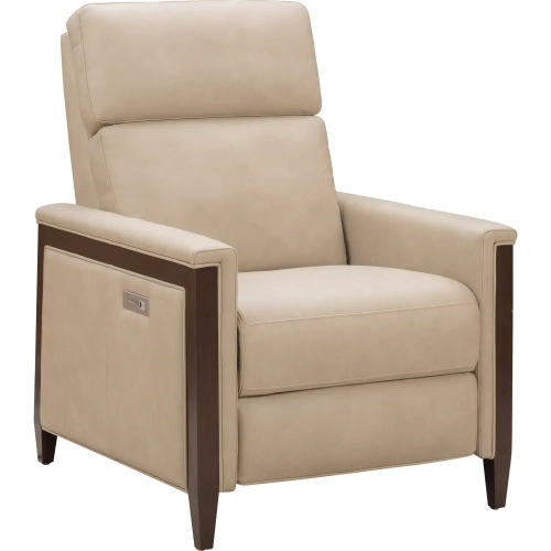Alice Zero Gravity Triple Power Recliner in Stone Neutral Top Grain Leather