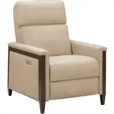 Alice Zero Gravity Triple Power Recliner in Stone Neutral Top Grain Leather