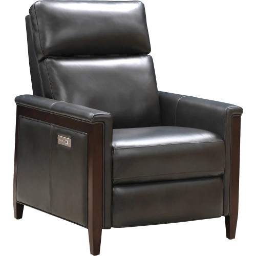 Alice Zero Gravity Triple Power Recliner in Dark Gray Top Grain Leather