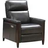 Alice Zero Gravity Triple Power Recliner in Dark Gray Top Grain Leather