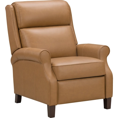 Amber Push Thru the Arms Recliner in Cashmere Stone Neutral Leather