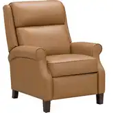 Amber Push Thru the Arms Recliner in Cashmere Stone Neutral Leather