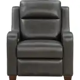 Ayden Power Recliner w/ Power Head Rest & Lumbar in Elway Dark Gray Top Grain Leather