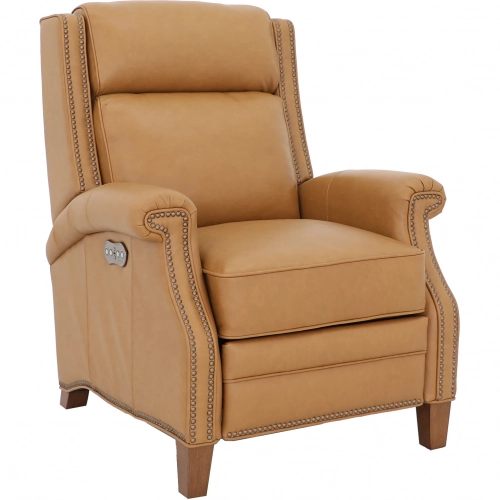 Barrett Power Recliner w/ Power Head Rest in Brandy Brown Top Grain Leather