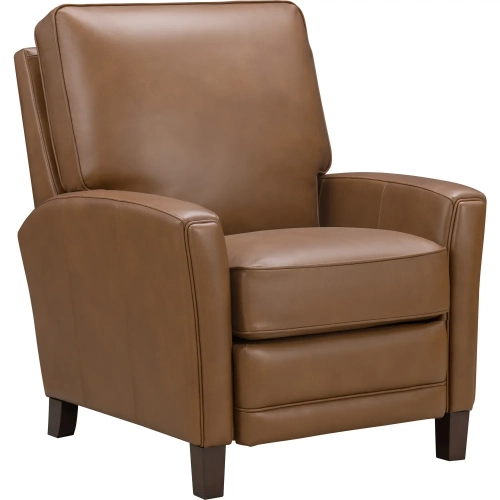Bellbrook Push Thru the Arms Recliner in Saddle Brown Top Grain Leather