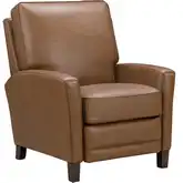 Bellbrook Push Thru the Arms Recliner in Saddle Brown Top Grain Leather