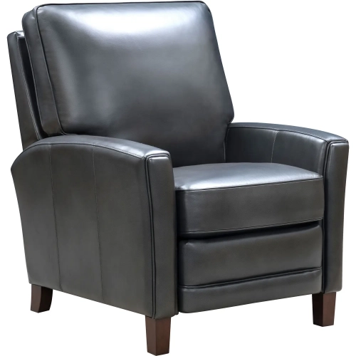 Bellbrook Push Thru the Arms Recliner in Dark Gray Top Grain Leather