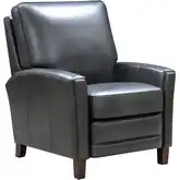 Bellbrook Push Thru the Arms Recliner in Dark Gray Top Grain Leather