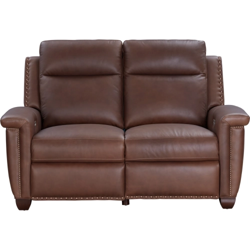 Briar Power Reclining Loveseat w/ Power Head Rests in Chocolate Brown Top Grain Leather