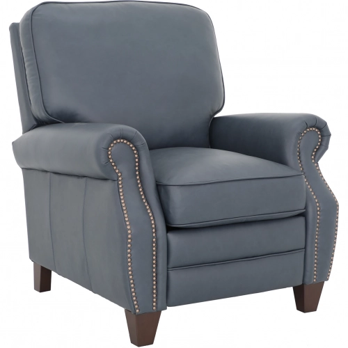 Briarwood Manual Recliner in Ocean Blue Top Grain Leather