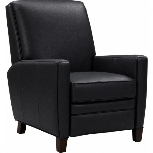Celina Push Thru the Arms Recliner in Wenlock Onyx Top Grain Leather