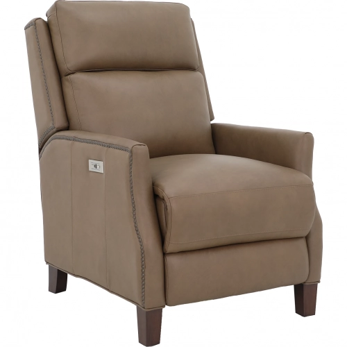 Charlotte Power Recliner w/ Power Head Rest in Cashmere Taupe Top Grain Leather