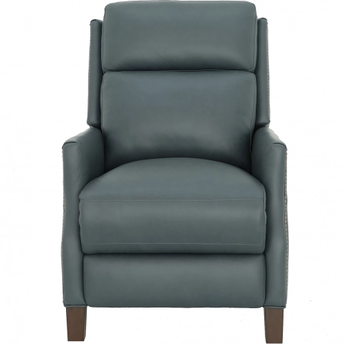 Charlotte Power Recliner w/ Power Head Rest in Ocean Blue Top Grain Leather