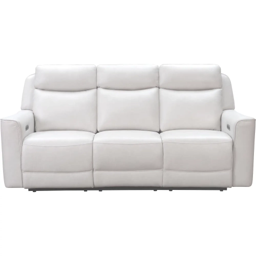 Chester Triple Power Reclining Sofa with Drop Smart Table in Soft White Leather