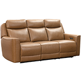 Chester Triple Power Reclining Sofa with Drop Smart Table in Saddle Brown Leather