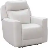 Chester Triple Power Recliner in Soft White Top Grain Leather