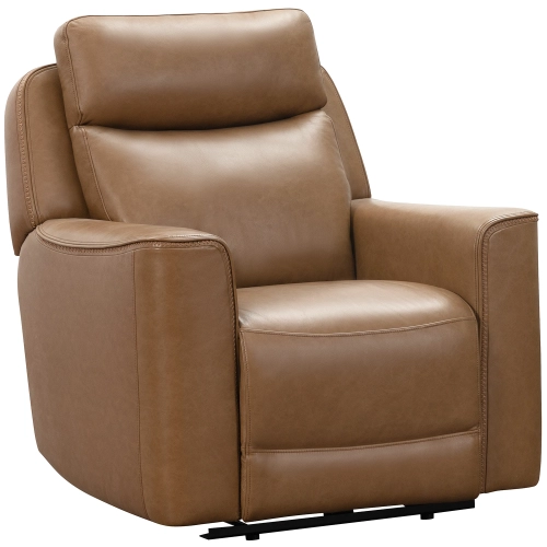 Chester Triple Power Recliner in Saddle Brown Top Grain Leather