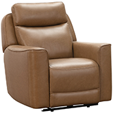 Chester Triple Power Recliner in Saddle Brown Top Grain Leather