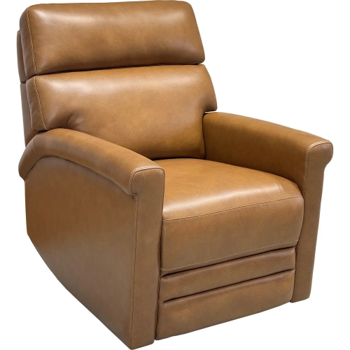 Corbyn Power Recliner with Heads Up Head Rest in Elwood Saddle Brown Leather