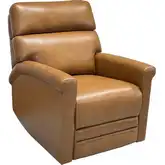 Corbyn Power Recliner with Heads Up Head Rest in Elwood Saddle Brown Leather