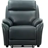 Corry Power Recliner with Power Head Rest & Power Lumbar in Dark Blue Leather