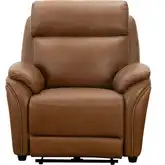 Corry Power Recliner with Power Head Rest & Power Lumbar in Simon Saddle Brown Leather