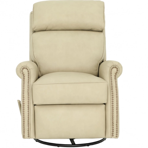 Crews Swivel Glider Recliner in Cashmere Stone Top Grain Leather