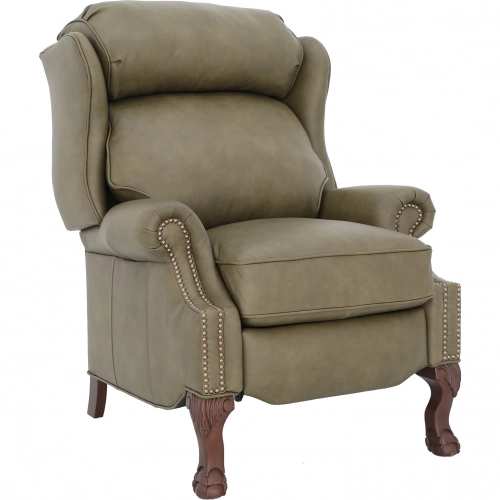 Danbury Manual Recliner in Oasis Olive Green Top Grain Leather