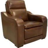 Grady Power Recliner with Power Head Rest & Lumbar in Lexington Cocoa Brown Leather