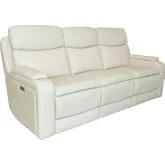 Gunner Power Recline Sofa with Power Head Rests in Kobi Almond Off White Leather