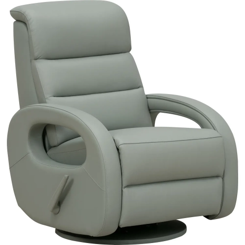 Gunter Swivel Glider Recliner in Robyn Mint Green Leather