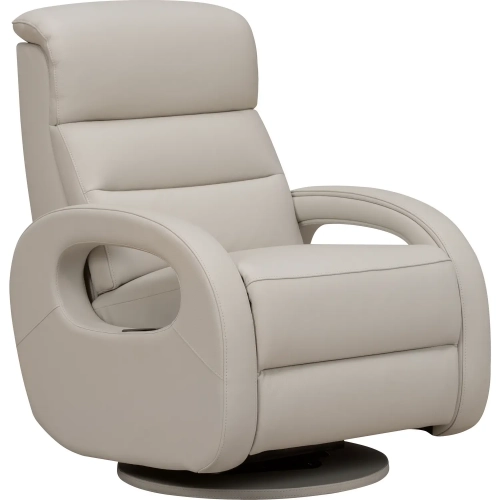 Gunter Triple Power Swivel Glider Recliner in Troy Cream Leather