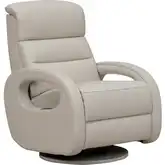 Gunter Triple Power Swivel Glider Recliner in Troy Cream Leather
