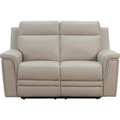 Harper Triple Power Reclining Loveseat in Berlin Cream Leather