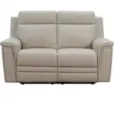 Harper Triple Power Reclining Loveseat in Berlin Cream Leather