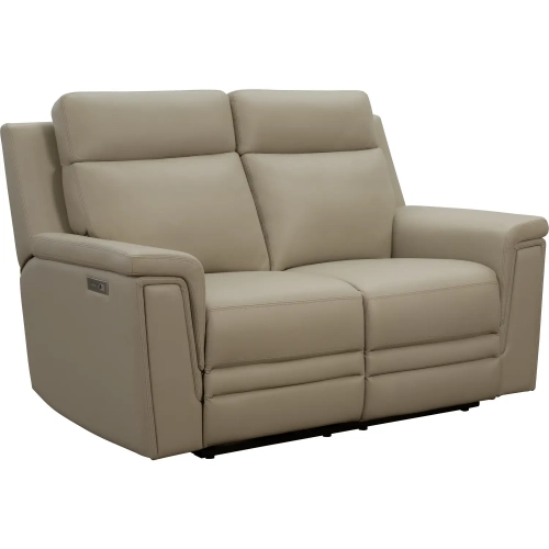 Harper Triple Power Reclining Loveseat in Berlin Taupe Leather