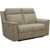 Harper Triple Power Reclining Loveseat in Berlin Taupe Leather