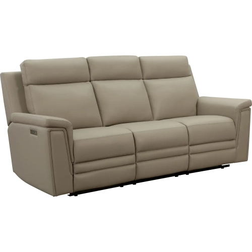 Harper Triple Power Reclining Sofa in Berlin Taupe Leather