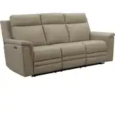 Harper Triple Power Reclining Sofa in Berlin Taupe Leather