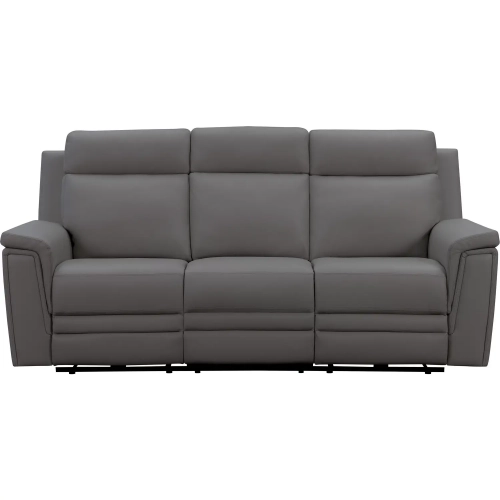 Harper Triple Power Reclining Sofa in Berlin Cement Gray Leather