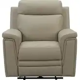 Harper Triple Power Recliner in Berlin Taupe Leather