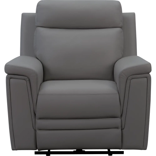 Harper Triple Power Recliner in Berlin Cement Gray Leather