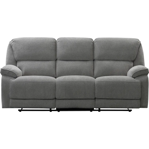 Hooper Manual Lever Recline Sofa in Alma Gray Fabric