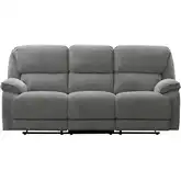 Hooper Manual Lever Recline Sofa in Alma Gray Fabric