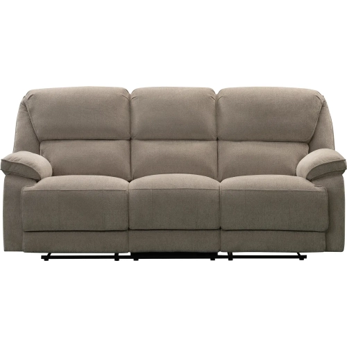 Hooper Manual Lever Recline Sofa in Alma Tan Fabric